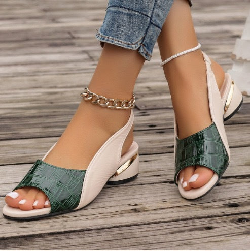 EleganzLift – Modische, bequeme Sandalen mit klobigem Absatz für sicheren Stil & Komfort