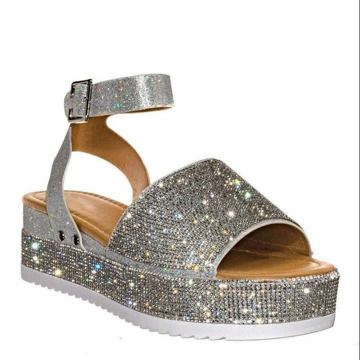 Venice™ Strass Schnalle Mode Belifi Strass Schnalle Mode Sandalen