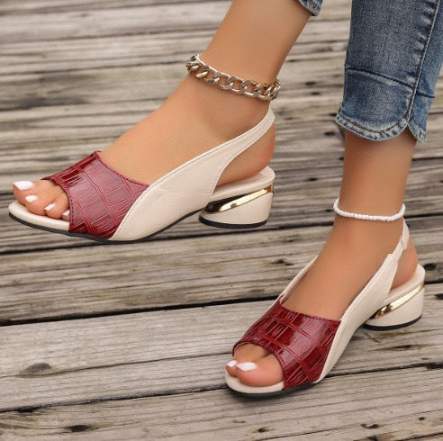 EleganzLift – Modische, bequeme Sandalen mit klobigem Absatz für sicheren Stil & Komfort