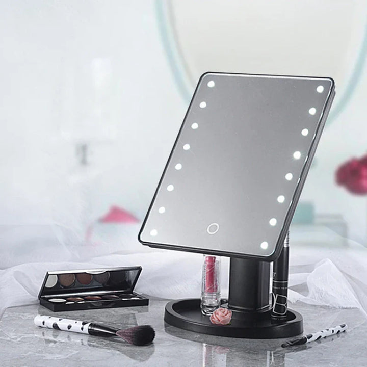 LumiMirror™ – 16 LED Kosmetikspiegel mit 360° Drehung und tragbarem Design