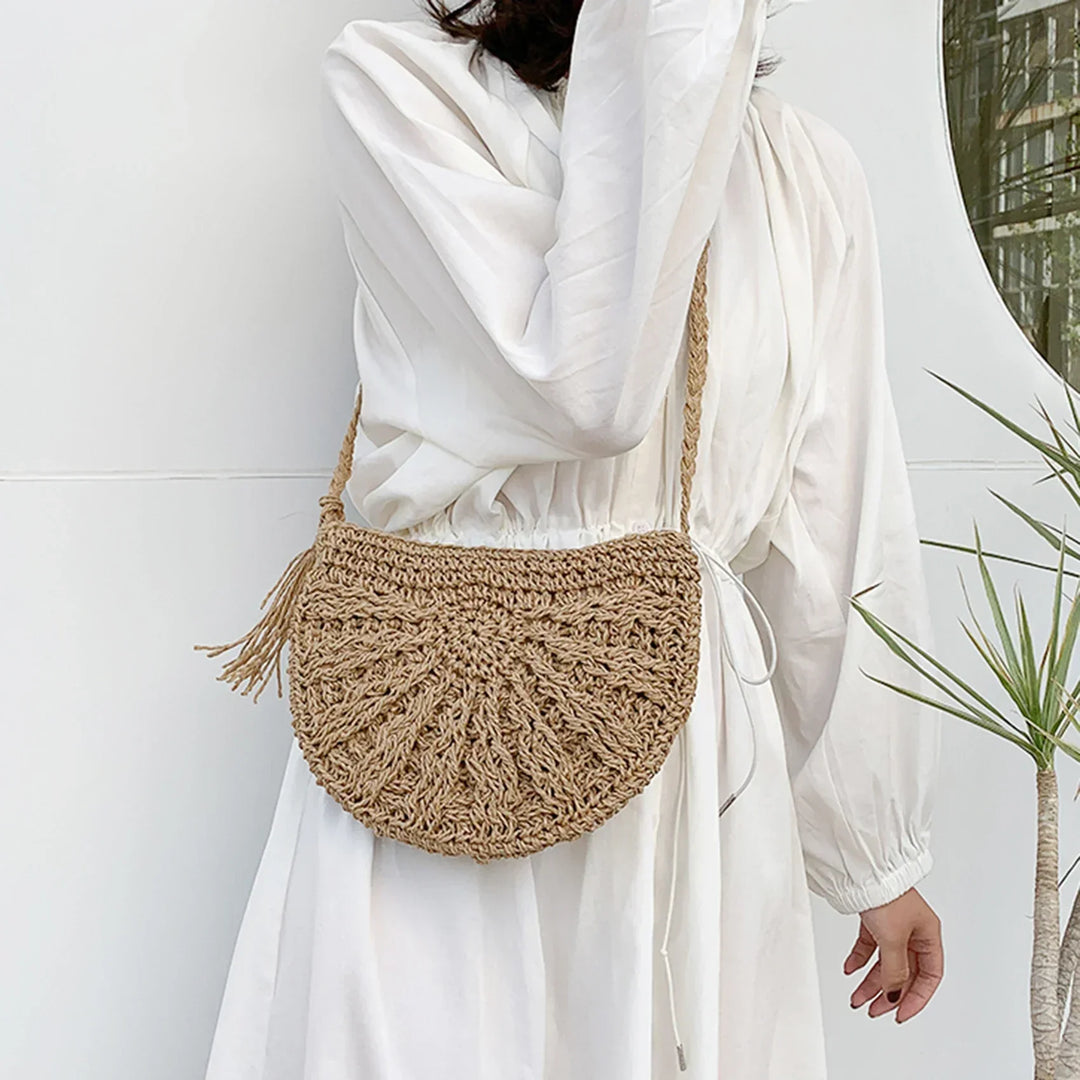 Kesia | Boho Half-Moon Woven Bag