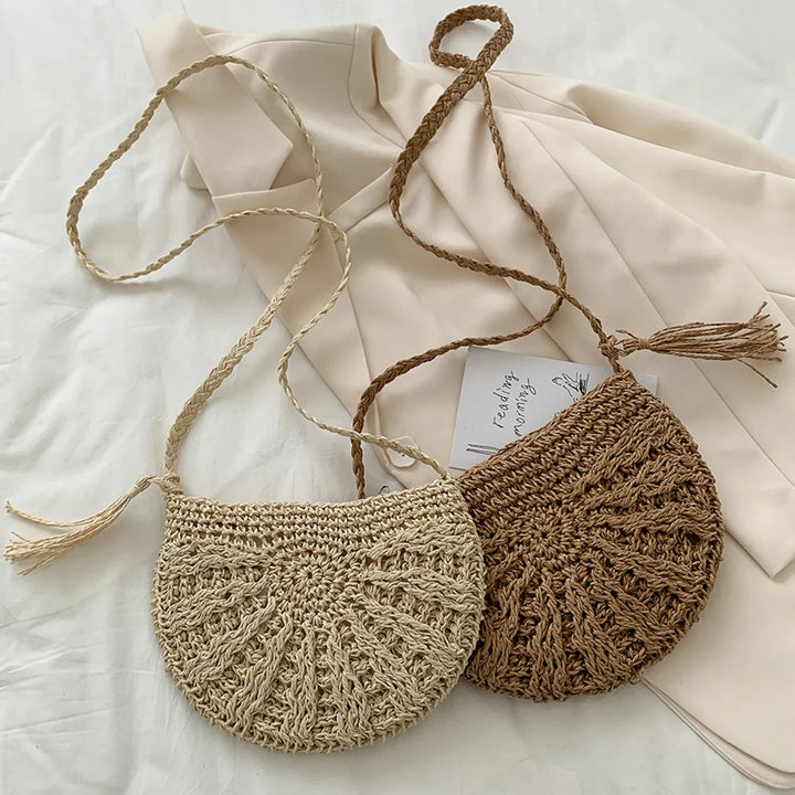 Kesia | Boho Half-Moon Woven Bag