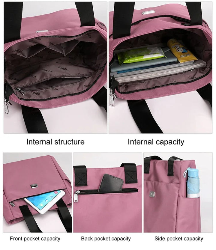 Nylon-Schultertasche mit großem Fassungsvermögen – wasserabweisend mit mehreren Taschen