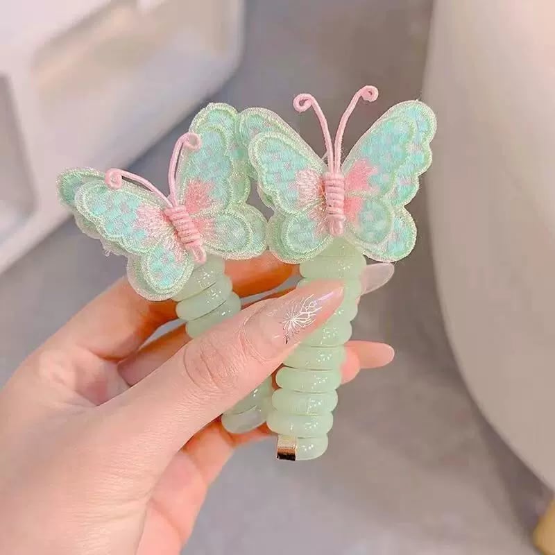 Schmetterlings-Haargummis im Spiraldesign – Süßes Geschenk für Tochter & Enkelin