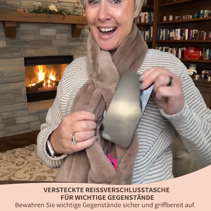 Luxus-Winterschal mit versteckter Tasche – Warm, stilvoll & freihändig