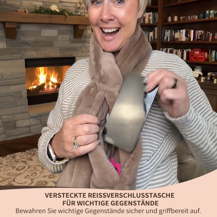 Luxus-Winterschal mit versteckter Tasche – Warm, stilvoll & freihändig
