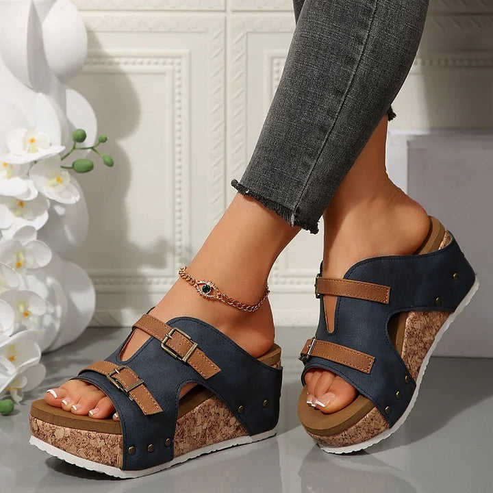 Serhat – Modische Orthopädische Sandalen mit Plateau und Keilabsatz