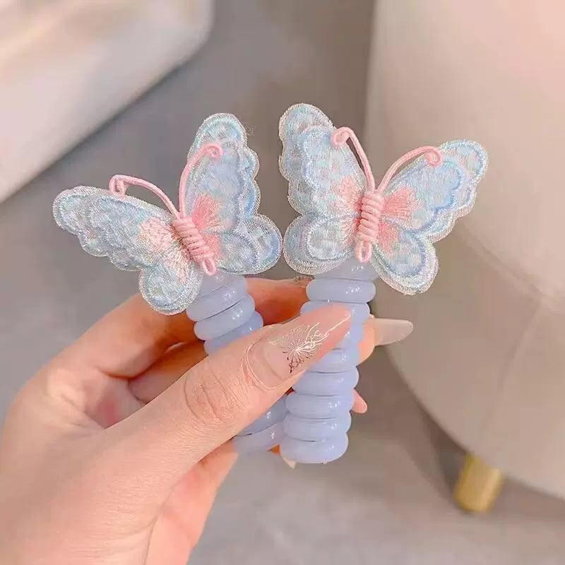 Schmetterlings-Haargummis im Spiraldesign – Süßes Geschenk für Tochter & Enkelin