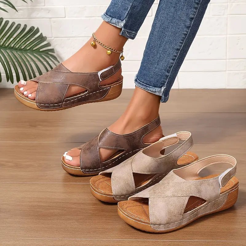 Anneliese – Stilvolle Vintage Keilsandalen