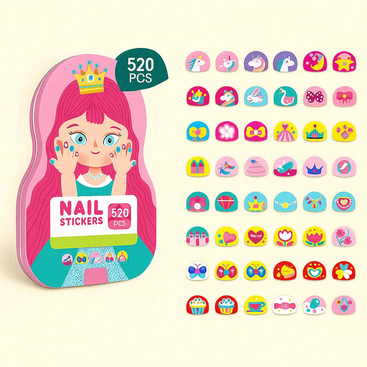 Nagelsticker Set für Kinder — Über 520 kreative, wasserfeste Designs