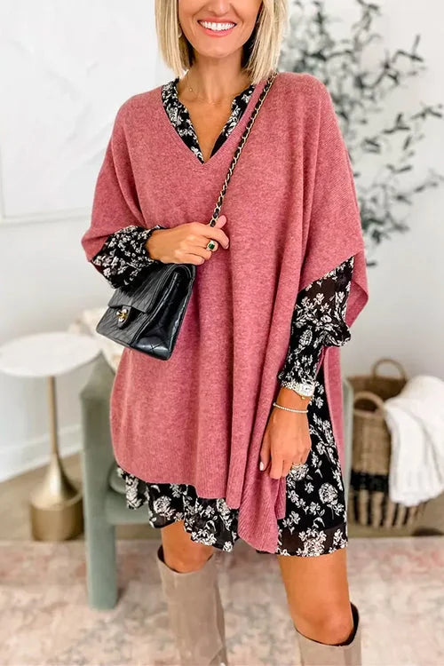 Poncho-Stil Pullover