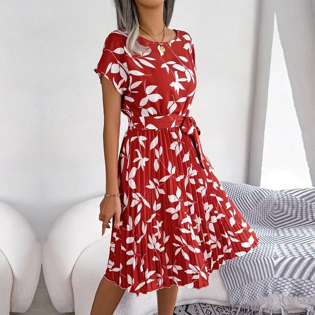 BloomChic™ | Hohe Taille floral Kleid für Frauen