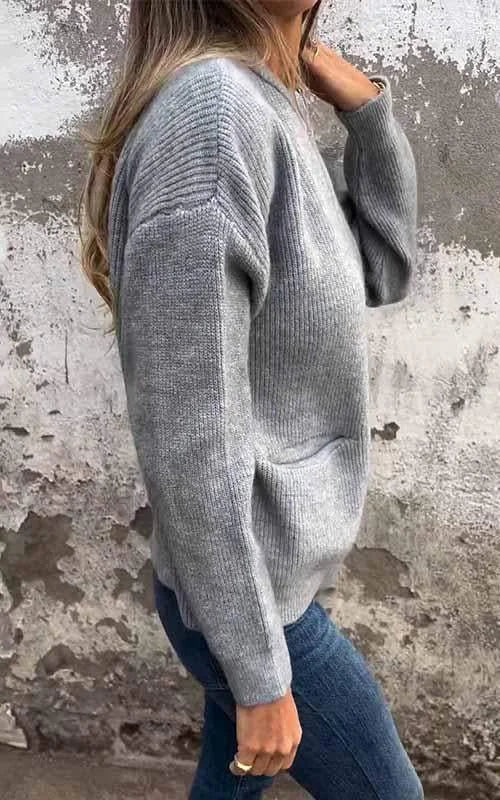 Herbst Pullover mit Frontreißverschluss