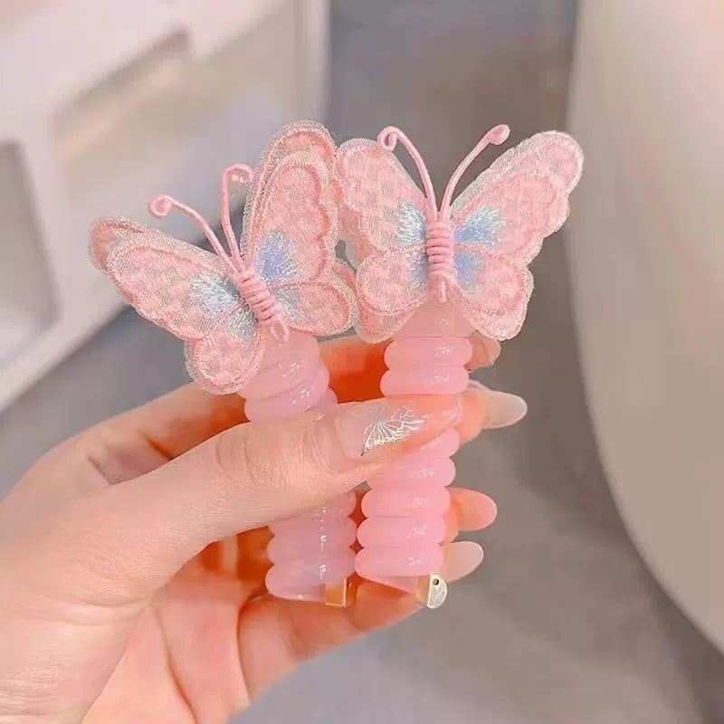 Schmetterlings-Haargummis im Spiraldesign – Süßes Geschenk für Tochter & Enkelin