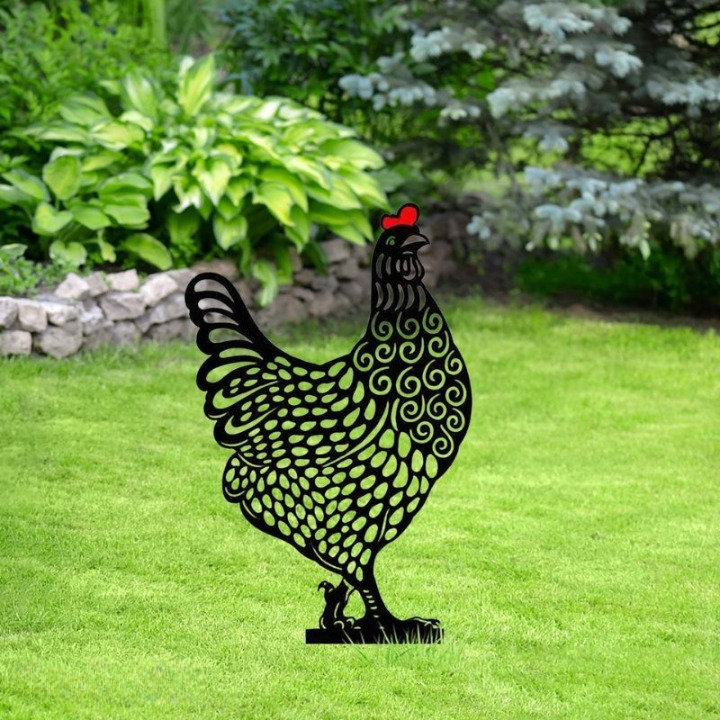 Hühner-Gartendekoration - Satz von 5