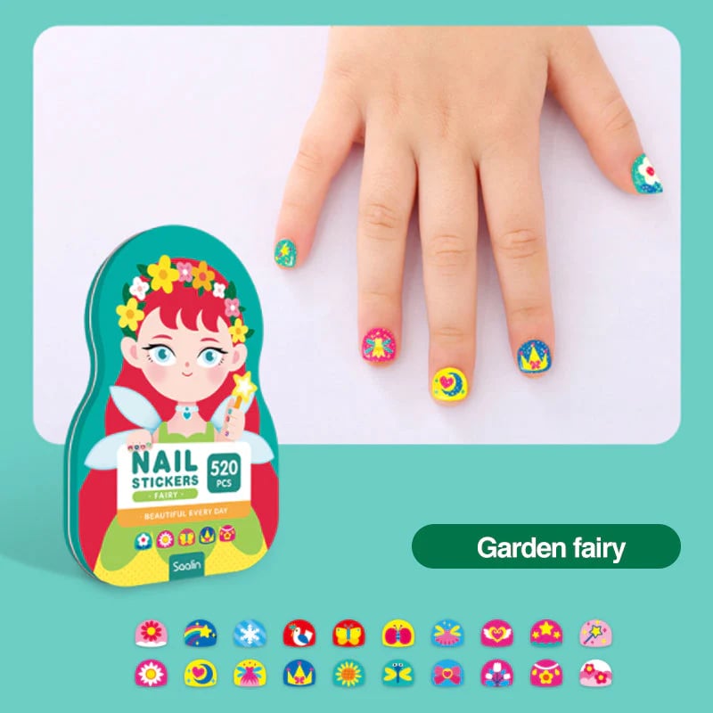 Nagelsticker Set für Kinder — Über 520 kreative, wasserfeste Designs