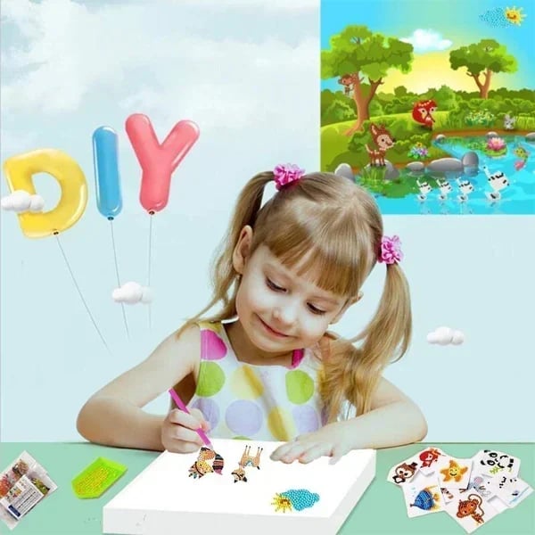 Kinderfreundliches Diamant-Sticker-Set – Mit giftfreien Glitzersteinen