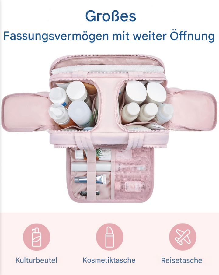 Mehrzweck-Toilettenbeutel | Weich, Geräumig, 4-in-1-Organizer