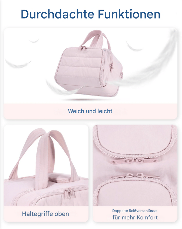Mehrzweck-Toilettenbeutel | Weich, Geräumig, 4-in-1-Organizer
