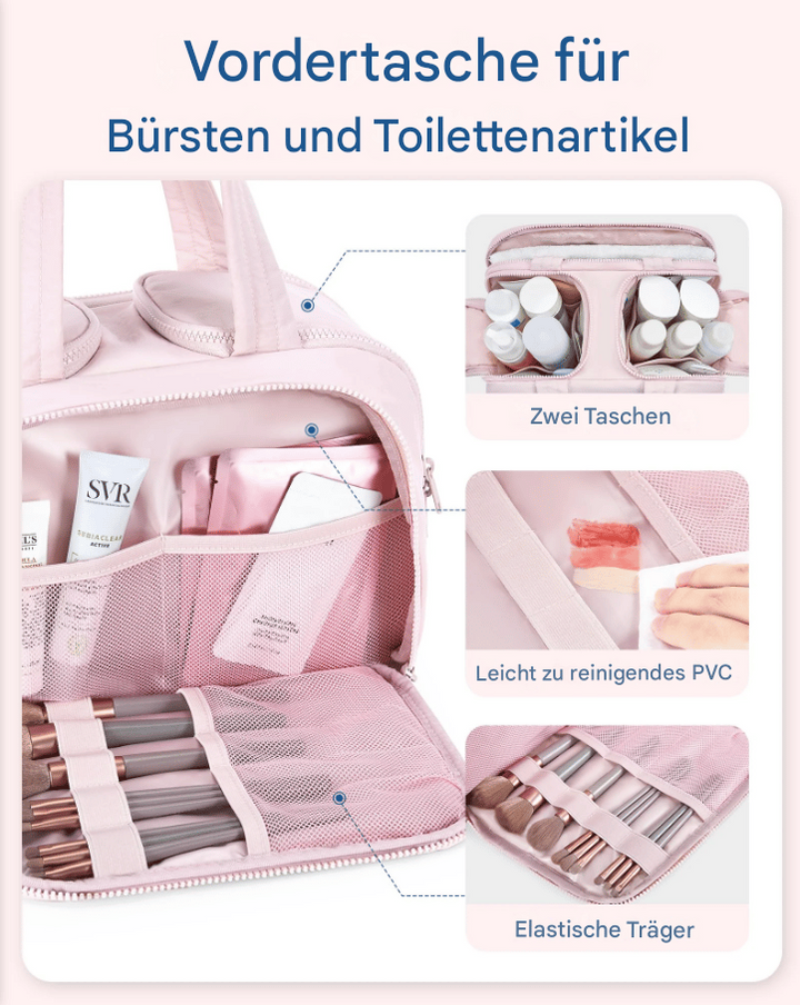 Mehrzweck-Toilettenbeutel | Weich, Geräumig, 4-in-1-Organizer