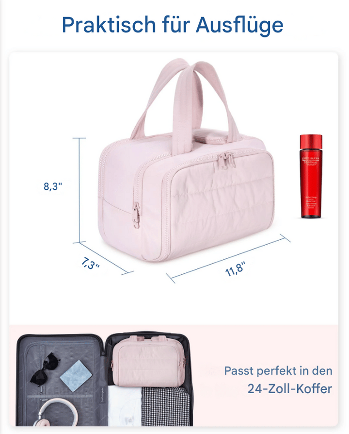 Mehrzweck-Toilettenbeutel | Weich, Geräumig, 4-in-1-Organizer