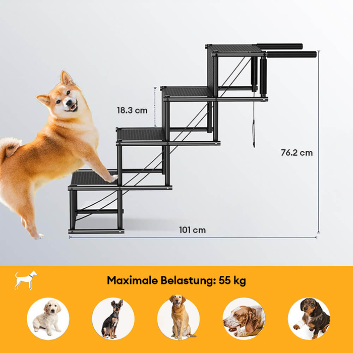 Faltbare Autotreppe für Hunde | Sicheres Klettern für Welpen