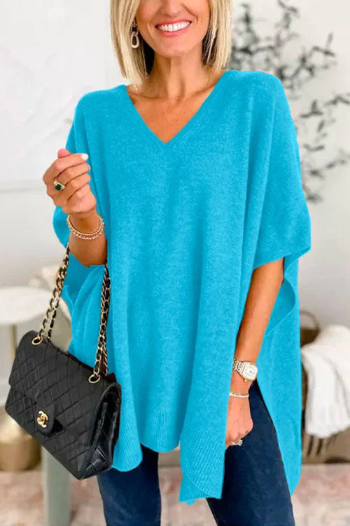 Poncho-Stil Pullover