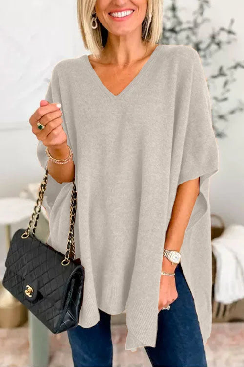 Poncho-Stil Pullover