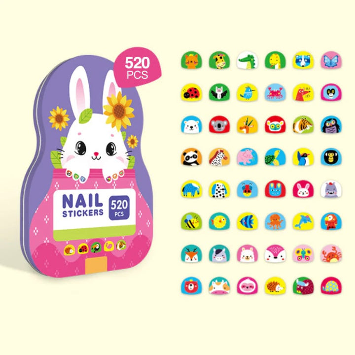Nagelsticker Set für Kinder — Über 520 kreative, wasserfeste Designs