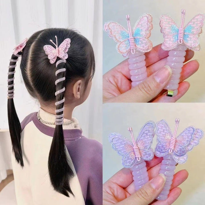 Schmetterlings-Haargummis im Spiraldesign – Süßes Geschenk für Tochter & Enkelin