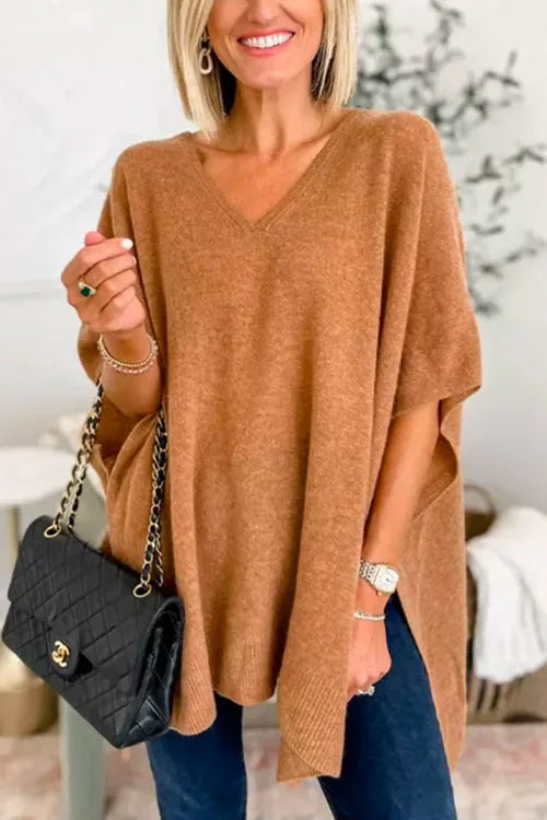 Poncho-Stil Pullover