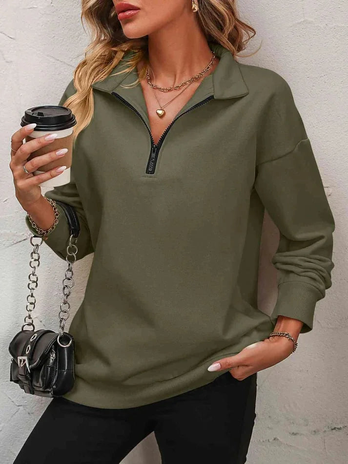 ZipLeicht | Damen Sweatshirt mit Fall-Schultern