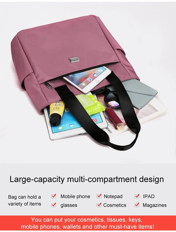 Nylon-Schultertasche mit großem Fassungsvermögen – wasserabweisend mit mehreren Taschen