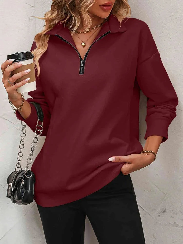 ZipLeicht | Damen Sweatshirt mit Fall-Schultern