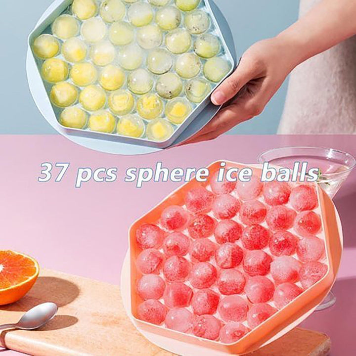 Sechseckige, runde Eiswürfelschale