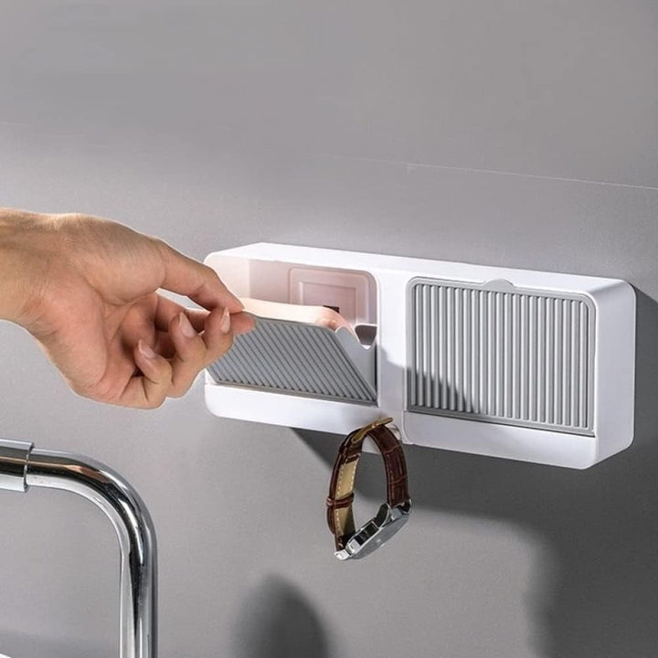 Wand-Seifenhalter mit Klappdeckel – Hält Seife trocken dank Wasserablauf
