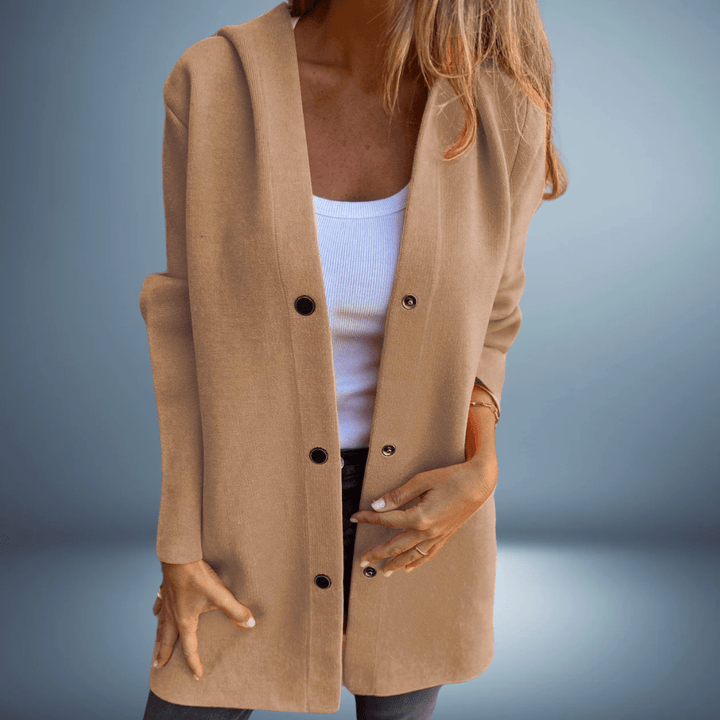Jasmin - Bequeme Freizeit Hoodie Jacke mit Kapuze und Kängurutasche