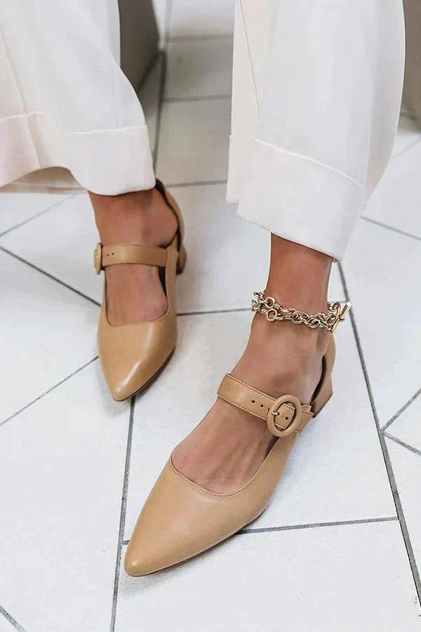 Mirena - Elegante Pumps mit Blockabsatz und Riemen
