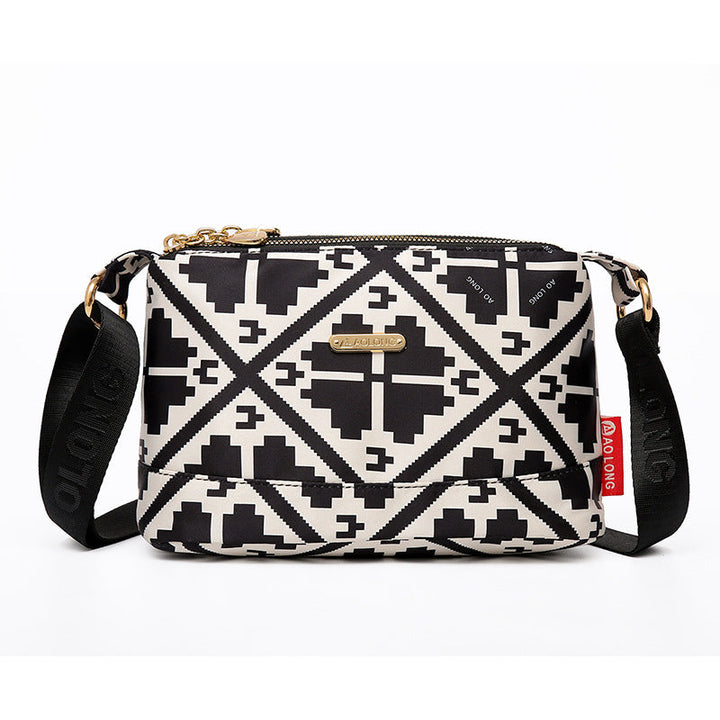 PrintEase - Damen Umhängetasche mit Multi-Taschen-Design