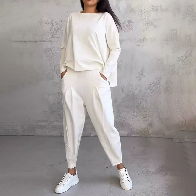 Elena | Zweiteiliges Set mit Langarm-Top und weiter Hose