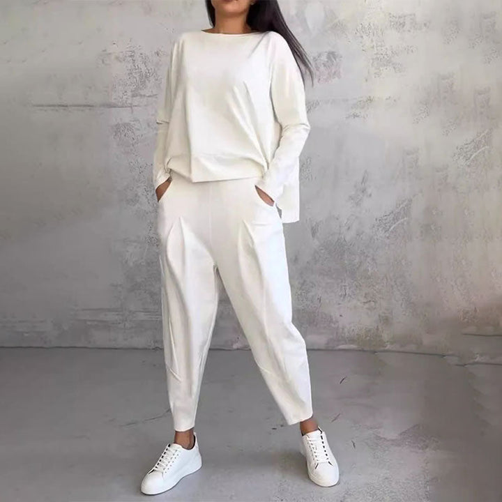 Elena | Zweiteiliges Set mit Langarm-Top und weiter Hose
