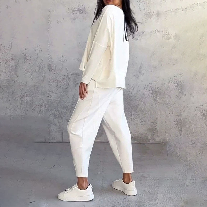 Elena | Zweiteiliges Set mit Langarm-Top und weiter Hose