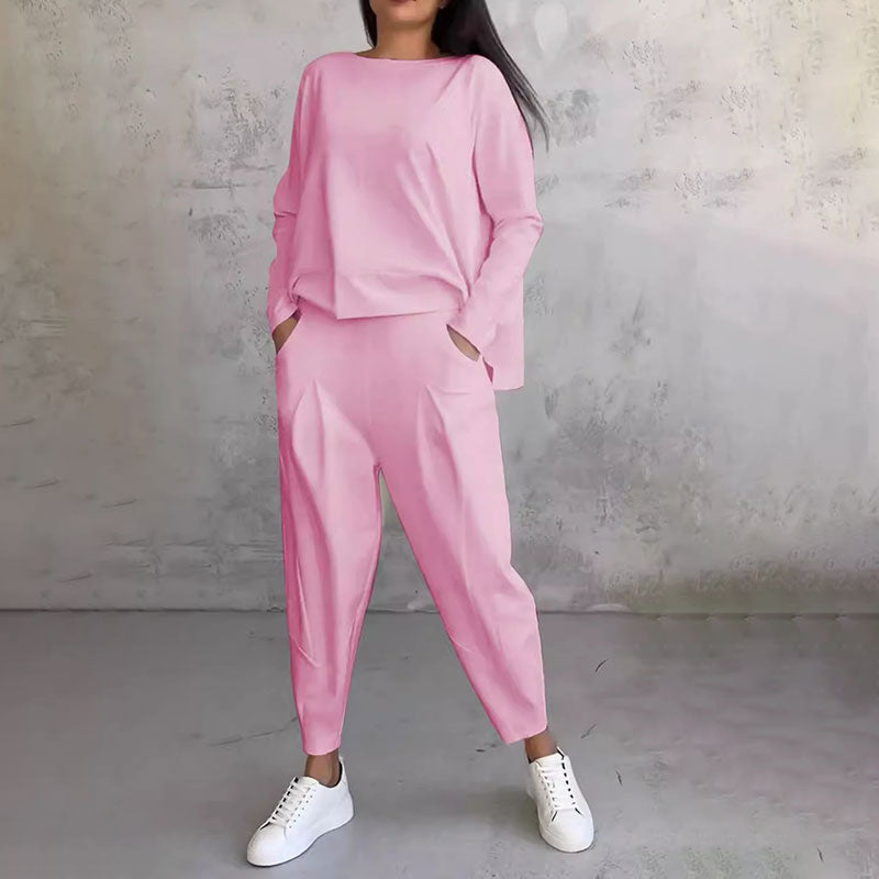 Elena | Zweiteiliges Set mit Langarm-Top und weiter Hose