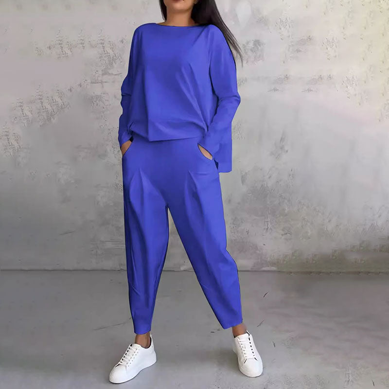 Elena | Zweiteiliges Set mit Langarm-Top und weiter Hose