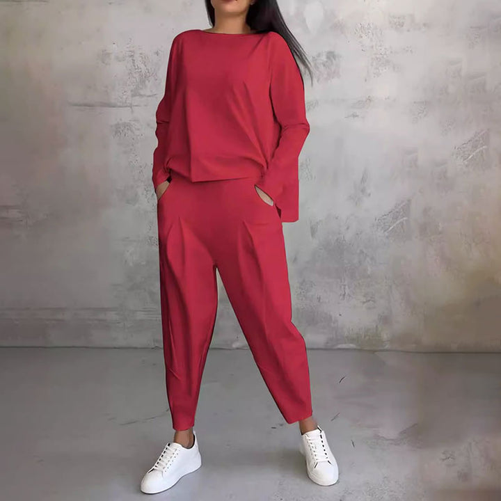 Elena | Zweiteiliges Set mit Langarm-Top und weiter Hose