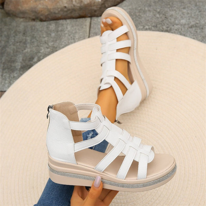 Queena - Strass Keil Sandalen