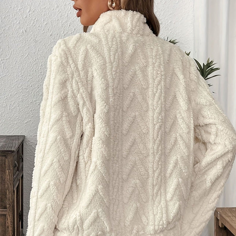 Flauschiges Sweatshirt mit halbem Reißverschluss 🍂 | Wolkenweich + geräumige Taschen