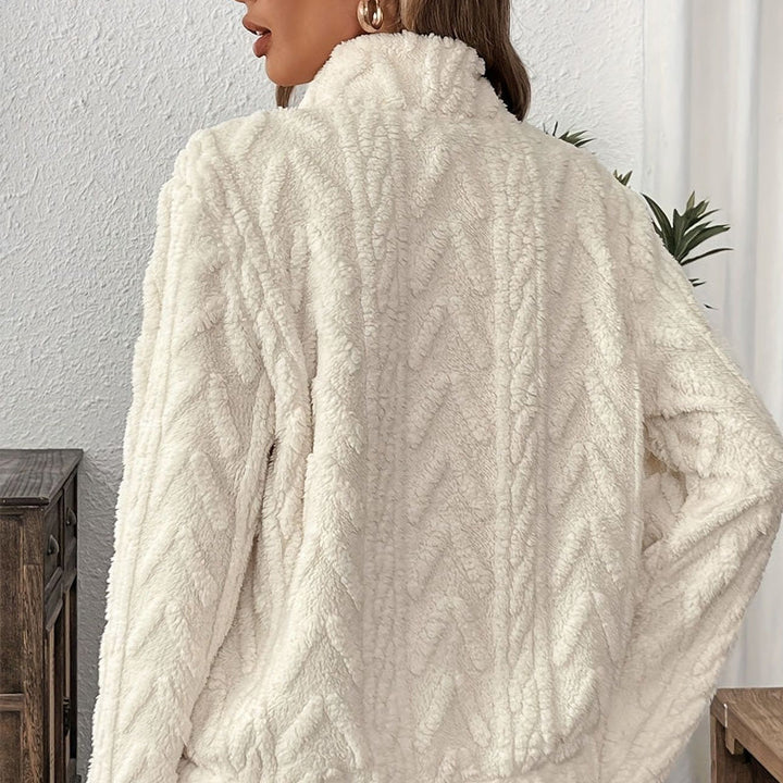 Flauschiges Sweatshirt mit halbem Reißverschluss 🍂 | Wolkenweich + geräumige Taschen