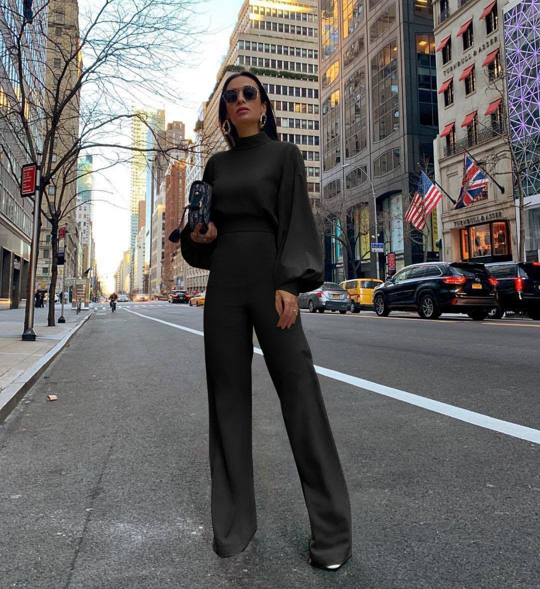 Jimena™ | Gerader Jumpsuit mit Rollkragen