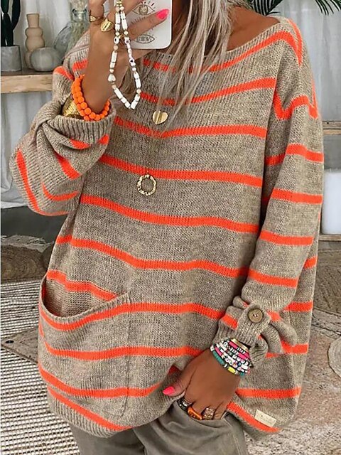 Leonie's™ Schicker Gestreifter Pullover